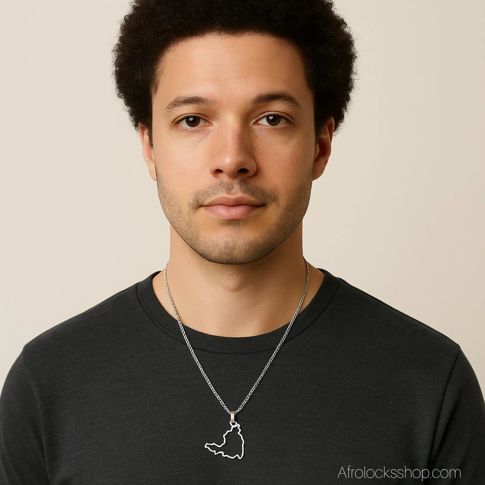 Chaine_pendentif_sxm_saint_Martin_or_argent_50cm_6 - Afro Locks Shop