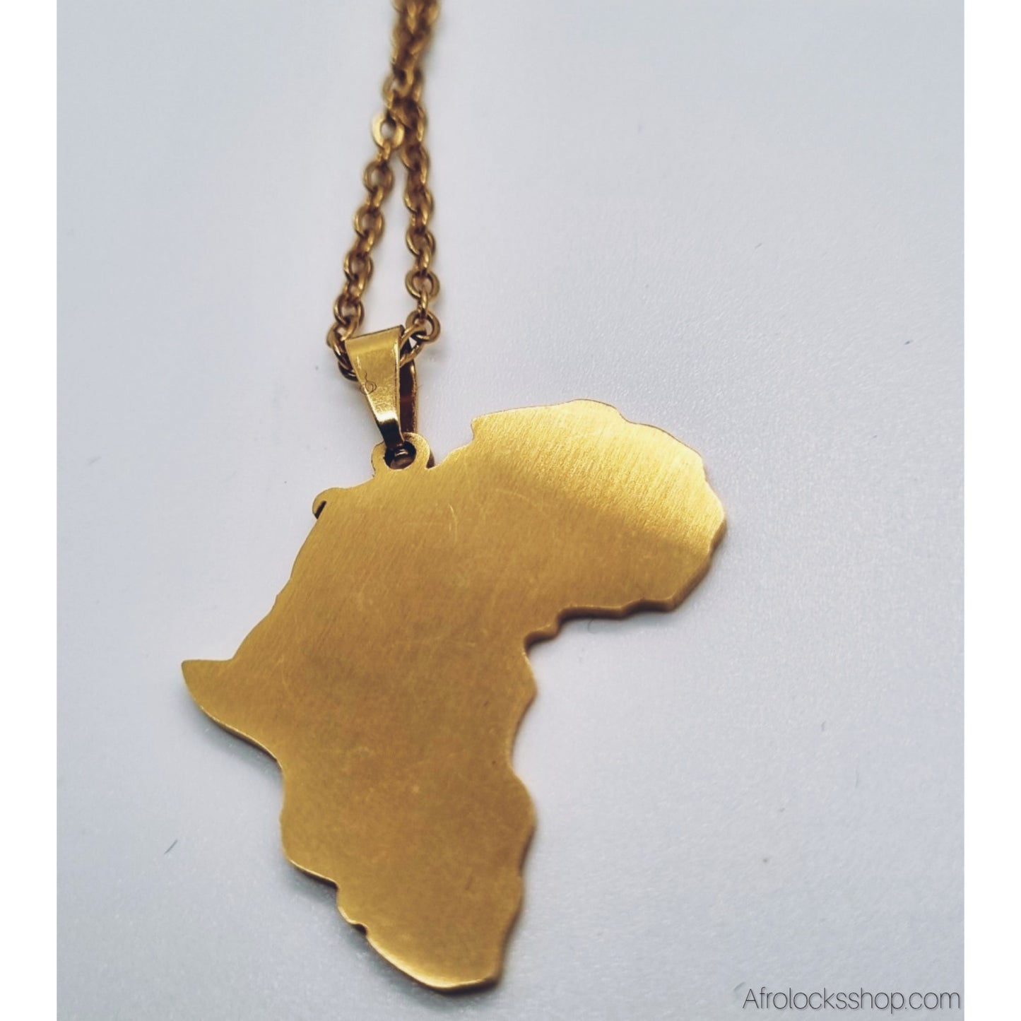 Collier Carte d’Afrique – Drapeau Afrique du Sud 🇿🇦 – Acier inox 316L – Chaîne 50 cm