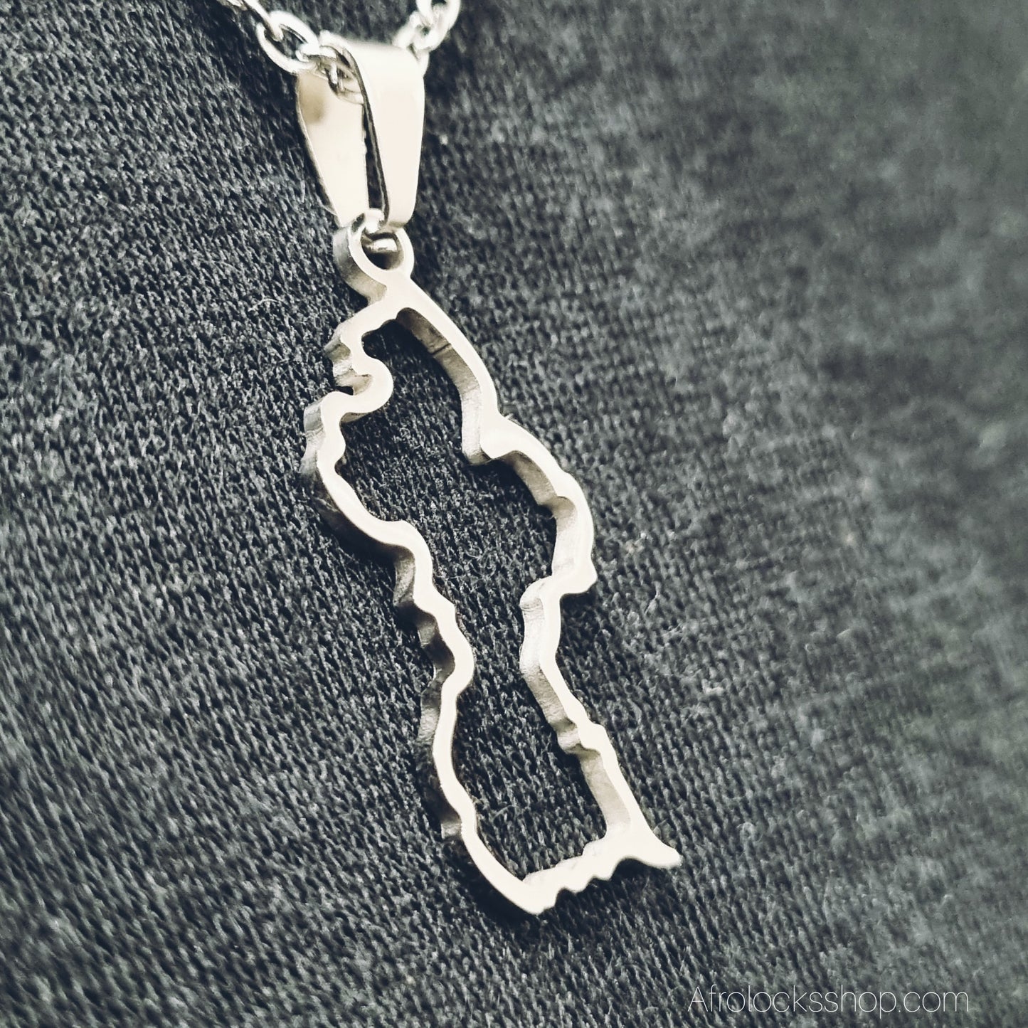 Collier carte du Guyana – acier inoxydable (chaîne 50 cm)