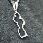 Collier-guyana-contours-carte-argent - Afro Locks Shop