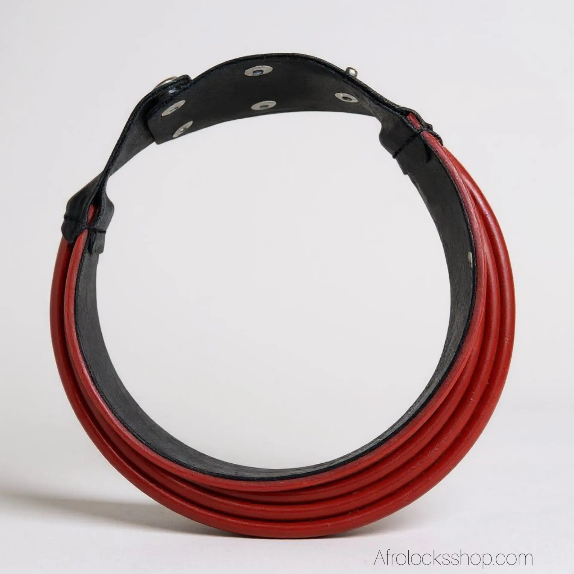 Collier-torque-africain-rouge-extra-large-02 - Afro Locks Shop