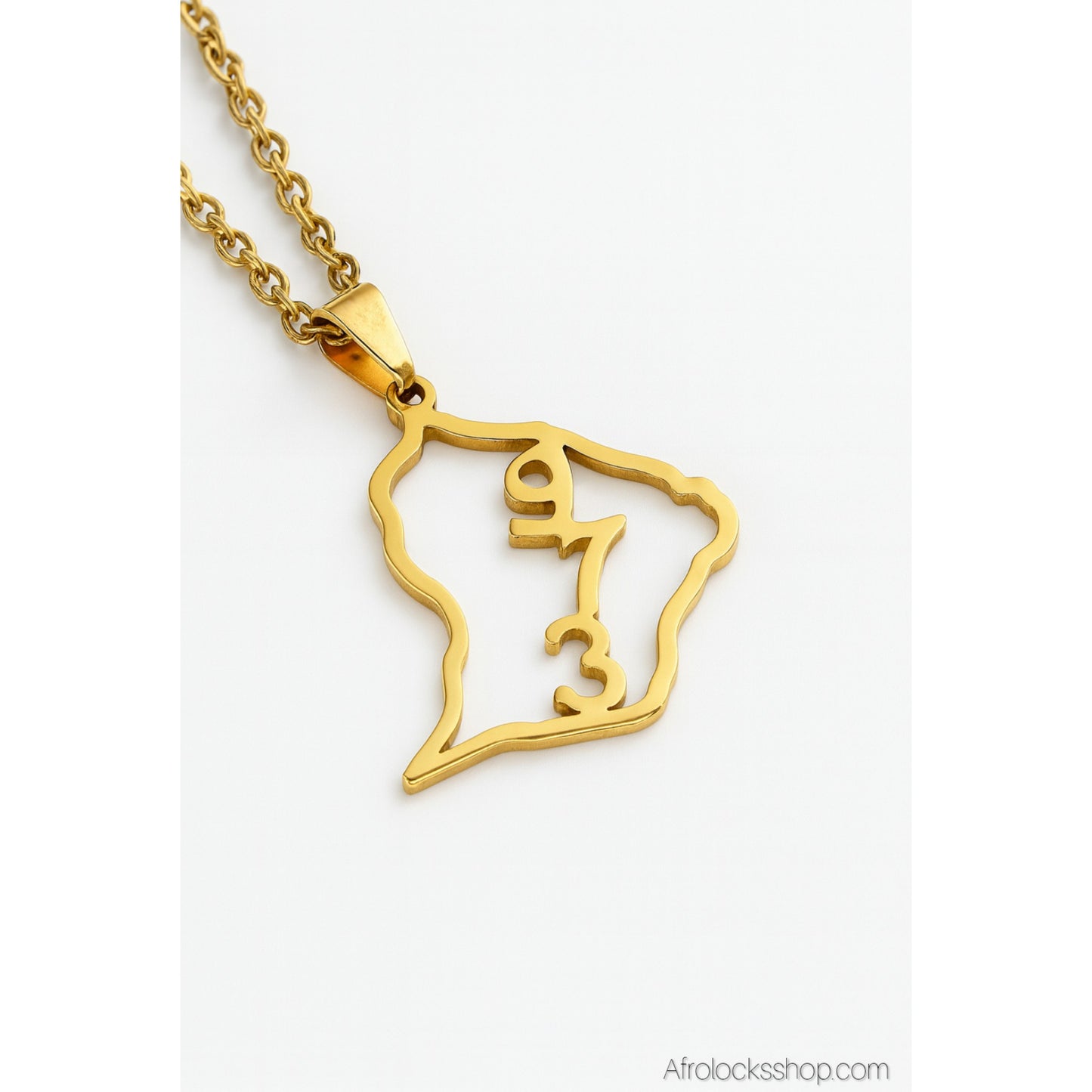 Collier pendentif Guyane Française 973 - design unique en acier inoxydable doré ou argenté