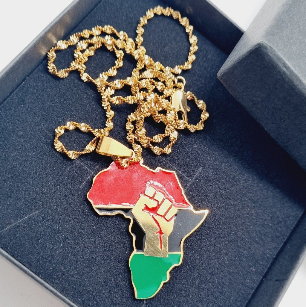 Pendentif rouge vert noir Afrique