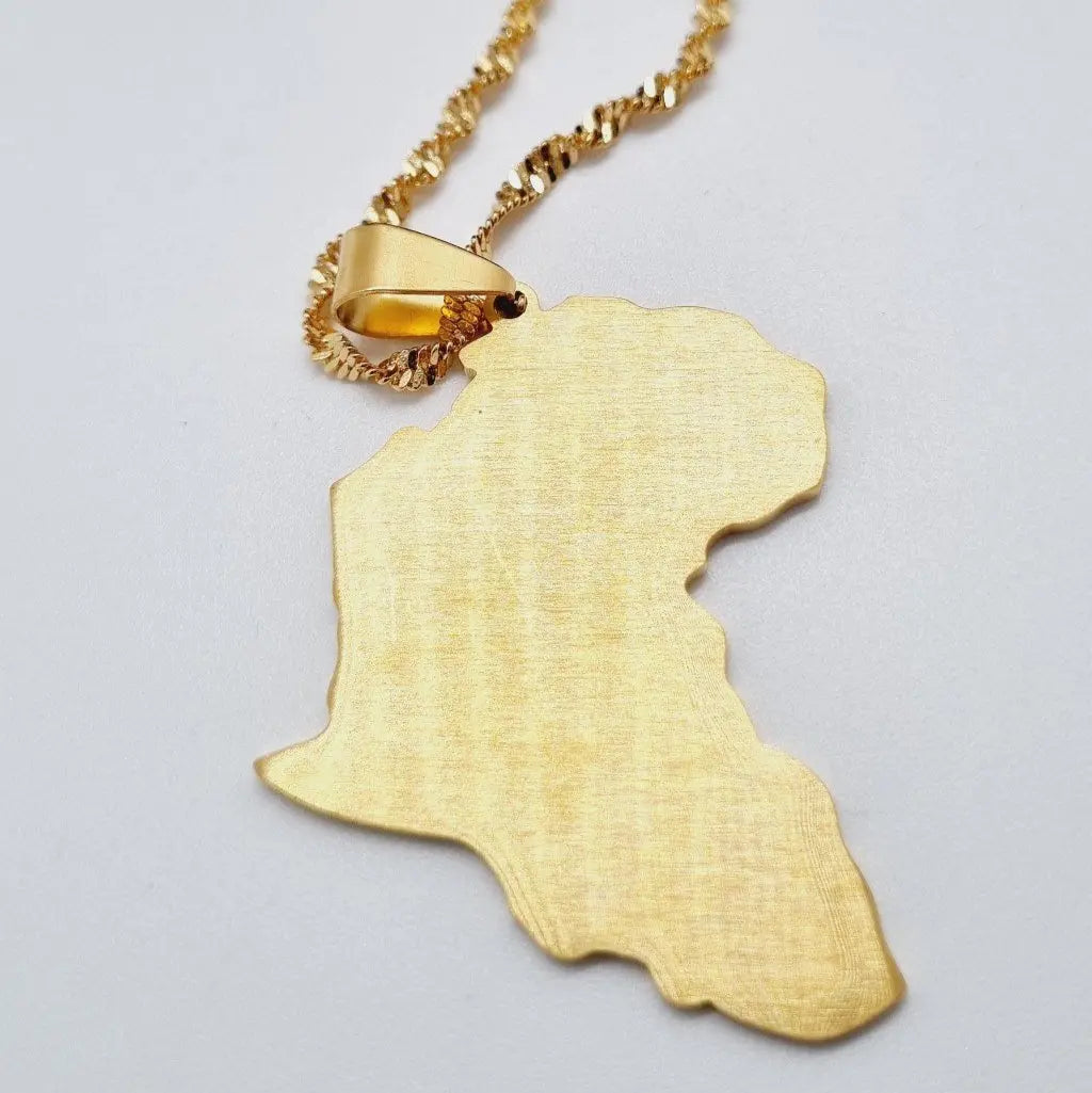 Collier_Carte_d_Afrique_Pan-Africain_Cha_ne_50_cm_dor_e_pendentif_acier_inoxydable_2 - Afro Locks Shop