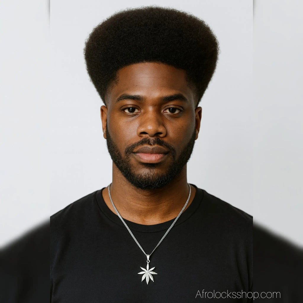 Collier_feuille_acier_inoxydable_dore_argente_1 - Afro Locks Shop