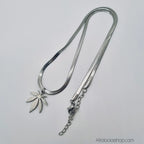 Collier_feuille_acier_inoxydable_dore_argente_3 - Afro Locks Shop