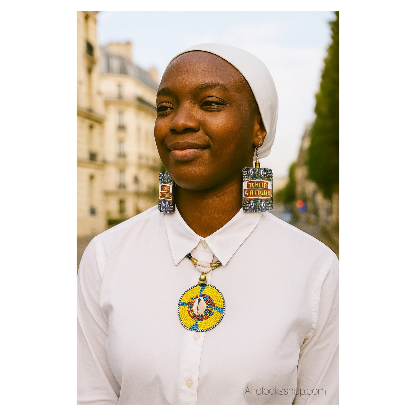 Collier ras-de-cou cuir, perles & cauris – fait main au Kenya 🇰🇪