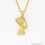 Collier_nefertiti_fore_epais_acier_inox_dore - Afro Locks Shop