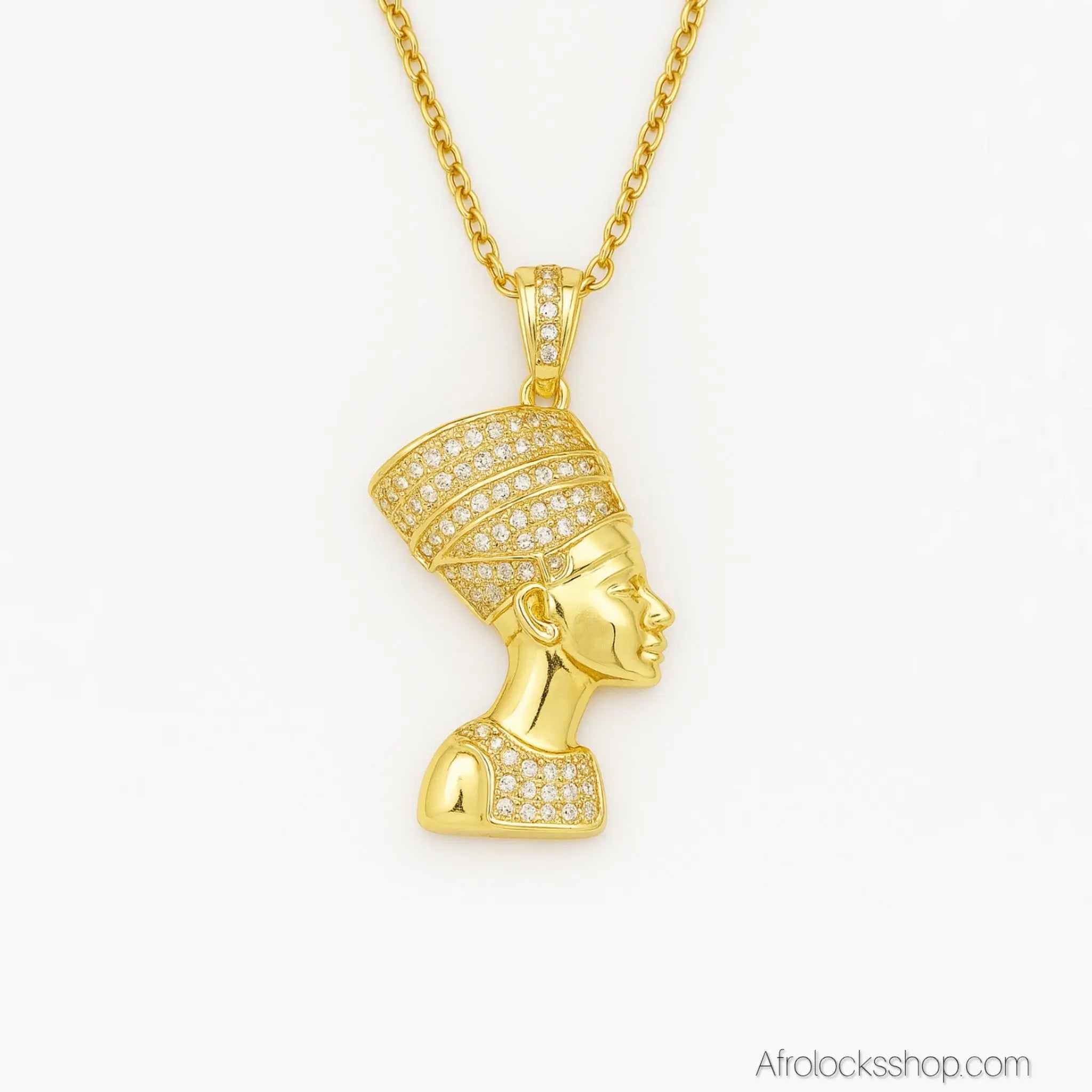 Collier_nefertiti_fore_epais_acier_inox_dore - Afro Locks Shop