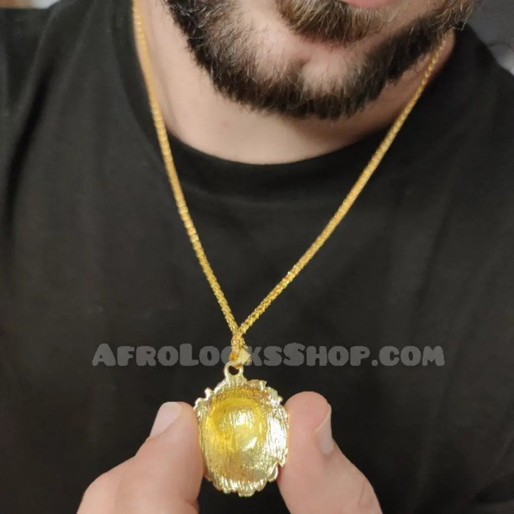 Collier_t_te_de_lion_dor_7 - Afro Locks Shop