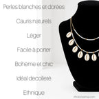 Collier_vrais_cauris_et_perles_blanches_unisexe_1 - Afro Locks Shop