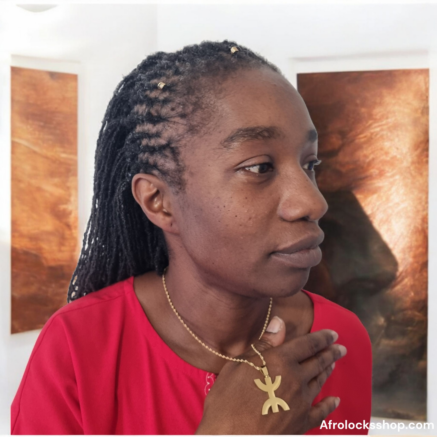 Collier Yaz – symbole Berbere de liberté – acier inoxydable doré, chaîne torsadée 50 cm