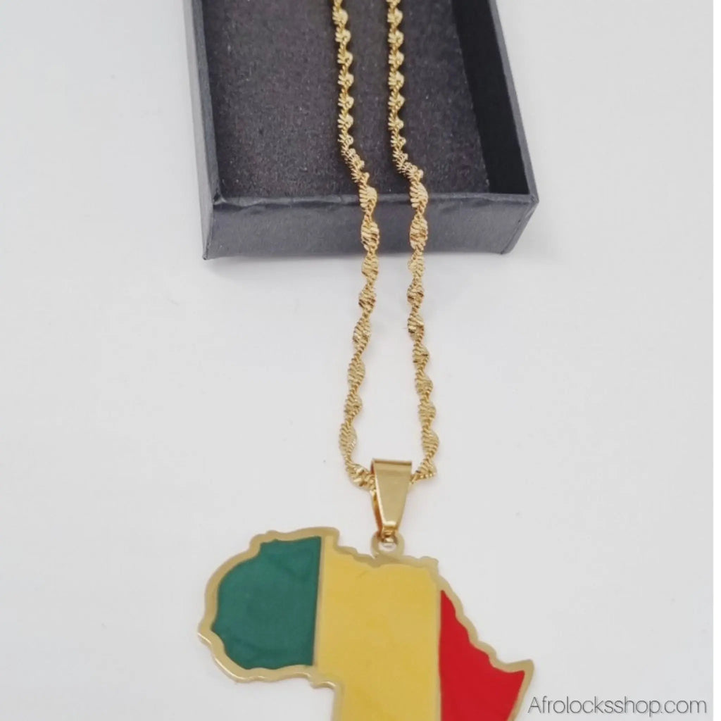 Colliercarted_Afriquevertjaunerougedore4 - Afro Locks Shop