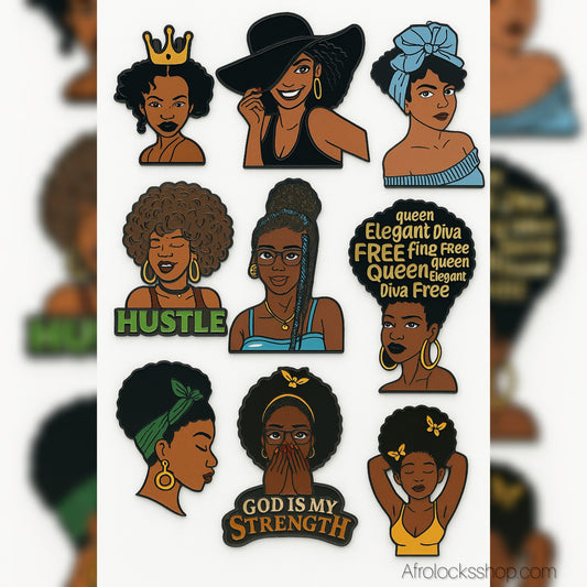 Collier “Black Woman” – Chaîne inox 50 cm & pendentif émaillé (14 styles)