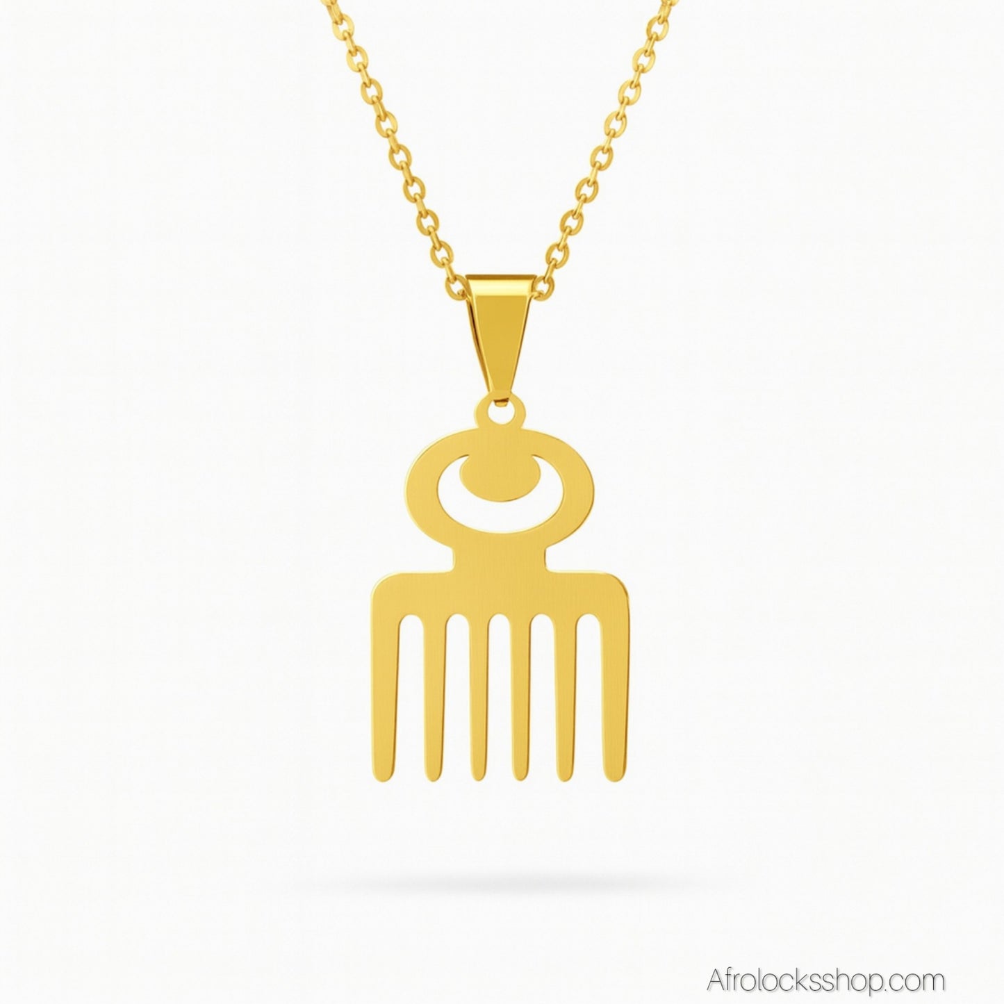 Collier Adinkra DUAFE – Acier inoxydable 316L – Or ou Argent – Chaîne 50 cm