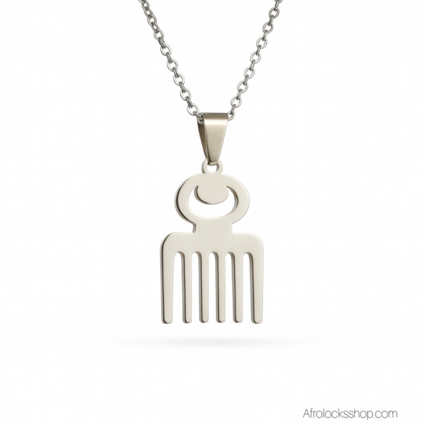 Collier Adinkra DUAFE – Acier inoxydable 316L – Or ou Argent – Chaîne 50 cm