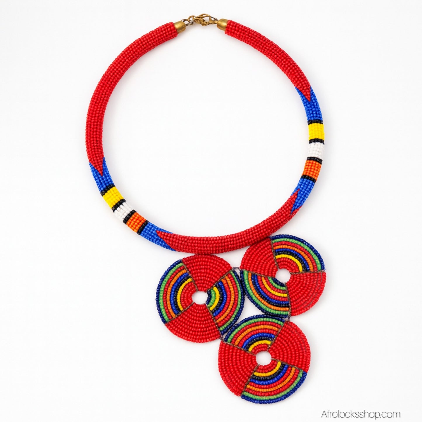 🎨 Collier perlé inspiration zoulou – fait main au Kenya