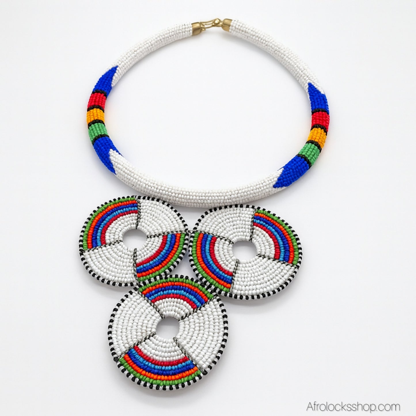 🎨 Collier perlé inspiration zoulou – fait main au Kenya