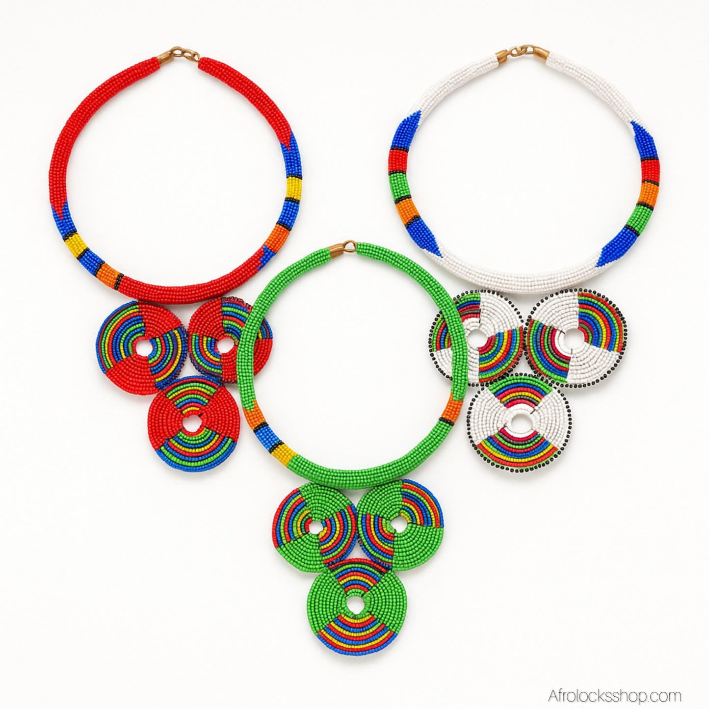 🎨 Collier perlé inspiration zoulou – fait main au Kenya