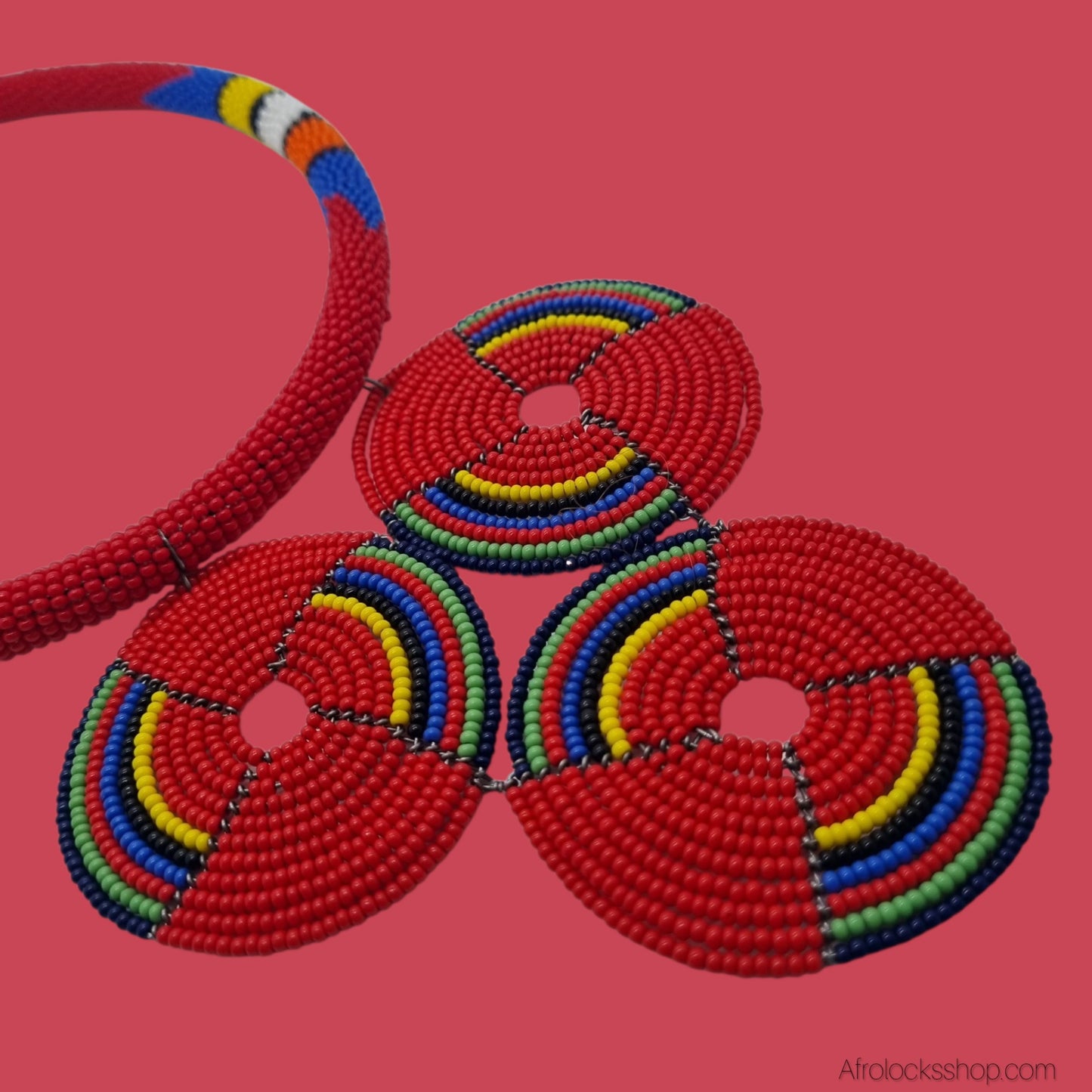 🎨 Collier perlé inspiration zoulou – fait main au Kenya