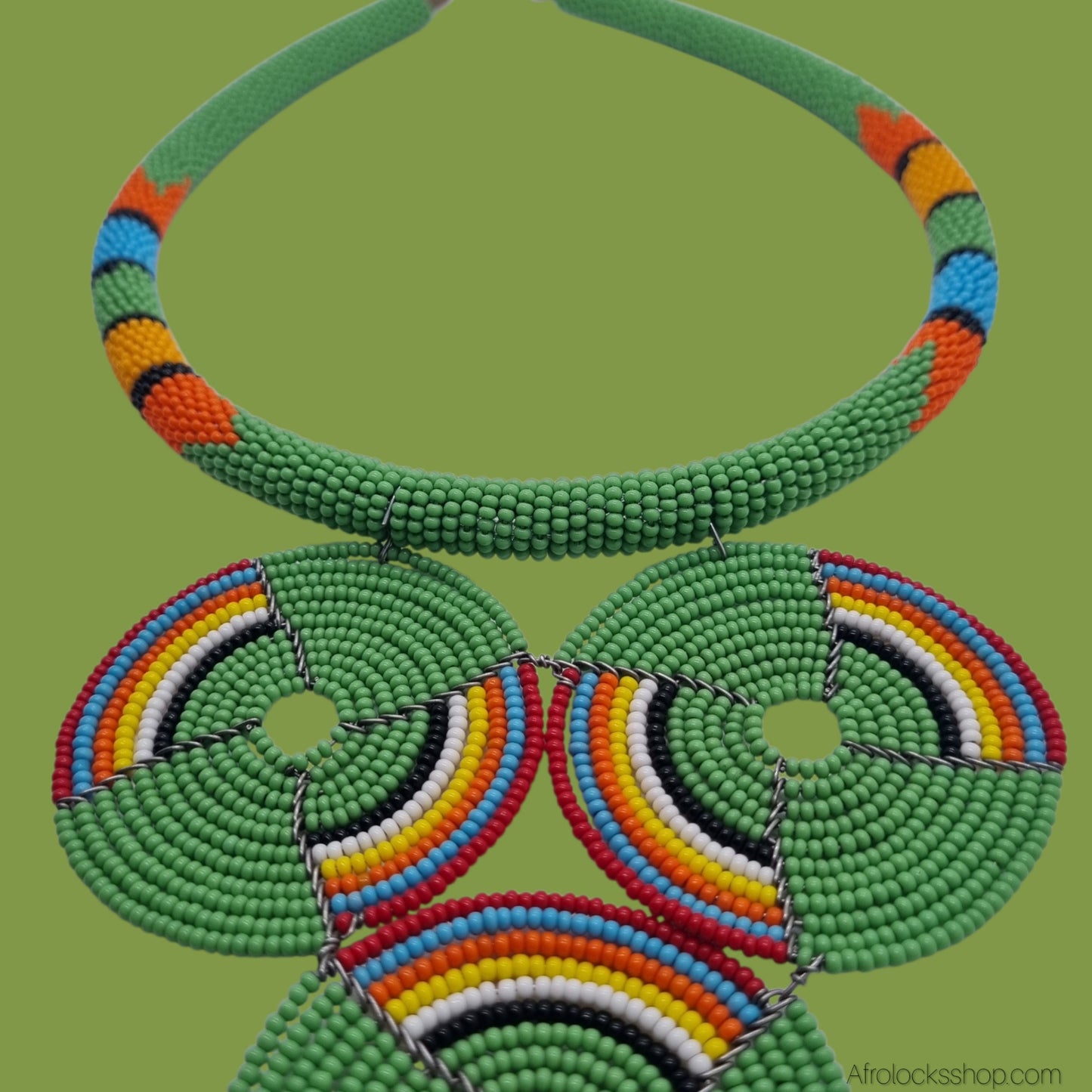 🎨 Collier perlé inspiration zoulou – fait main au Kenya