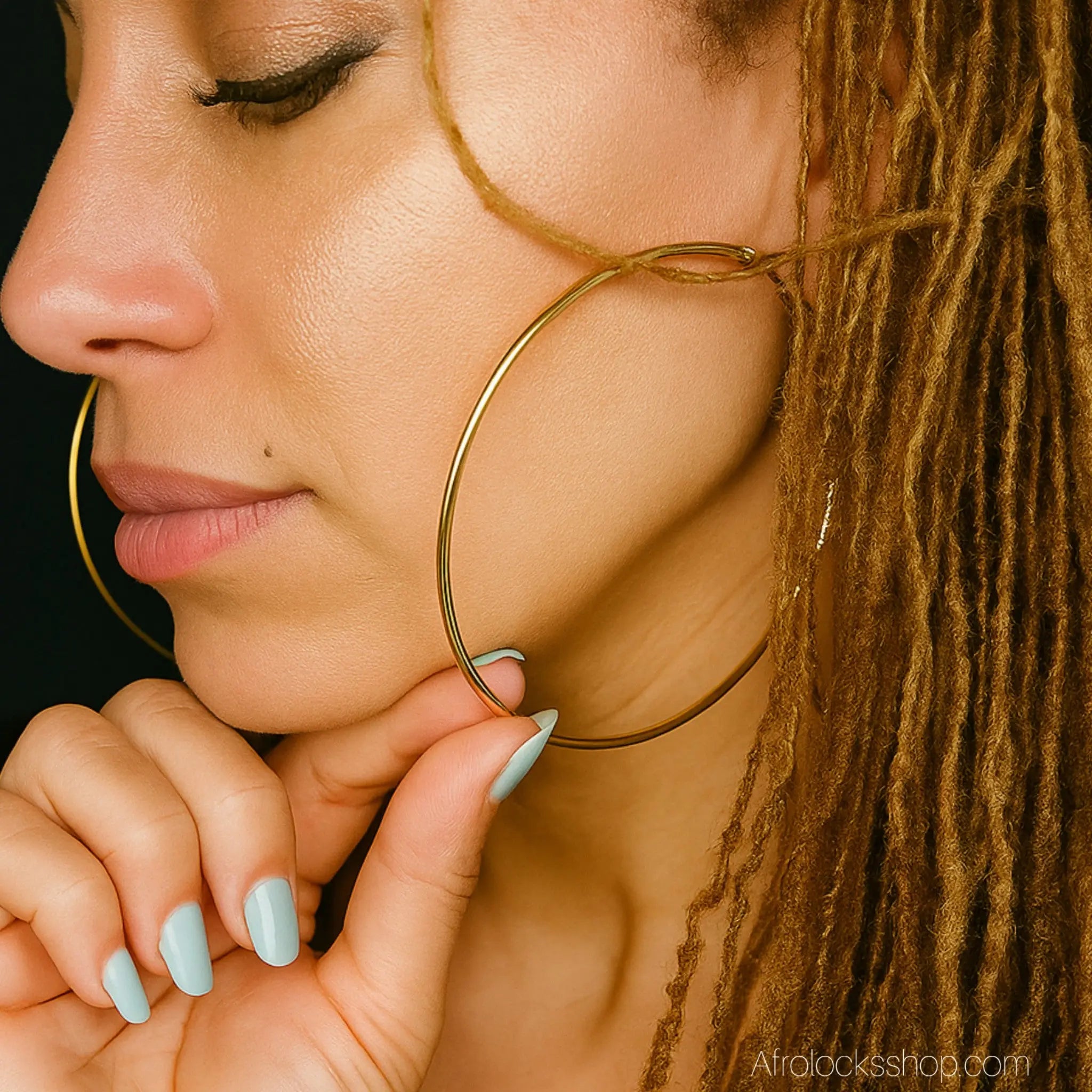 Creoles_grandes_xxl_dorees_acier_inoxydable_5 - Afro Locks Shop