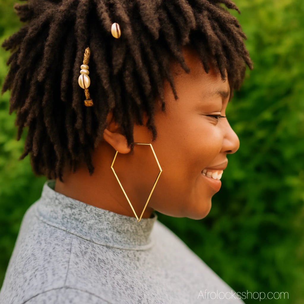 Creoles_hexagonales_acier_inox_couleur_or_1 - Afro Locks Shop