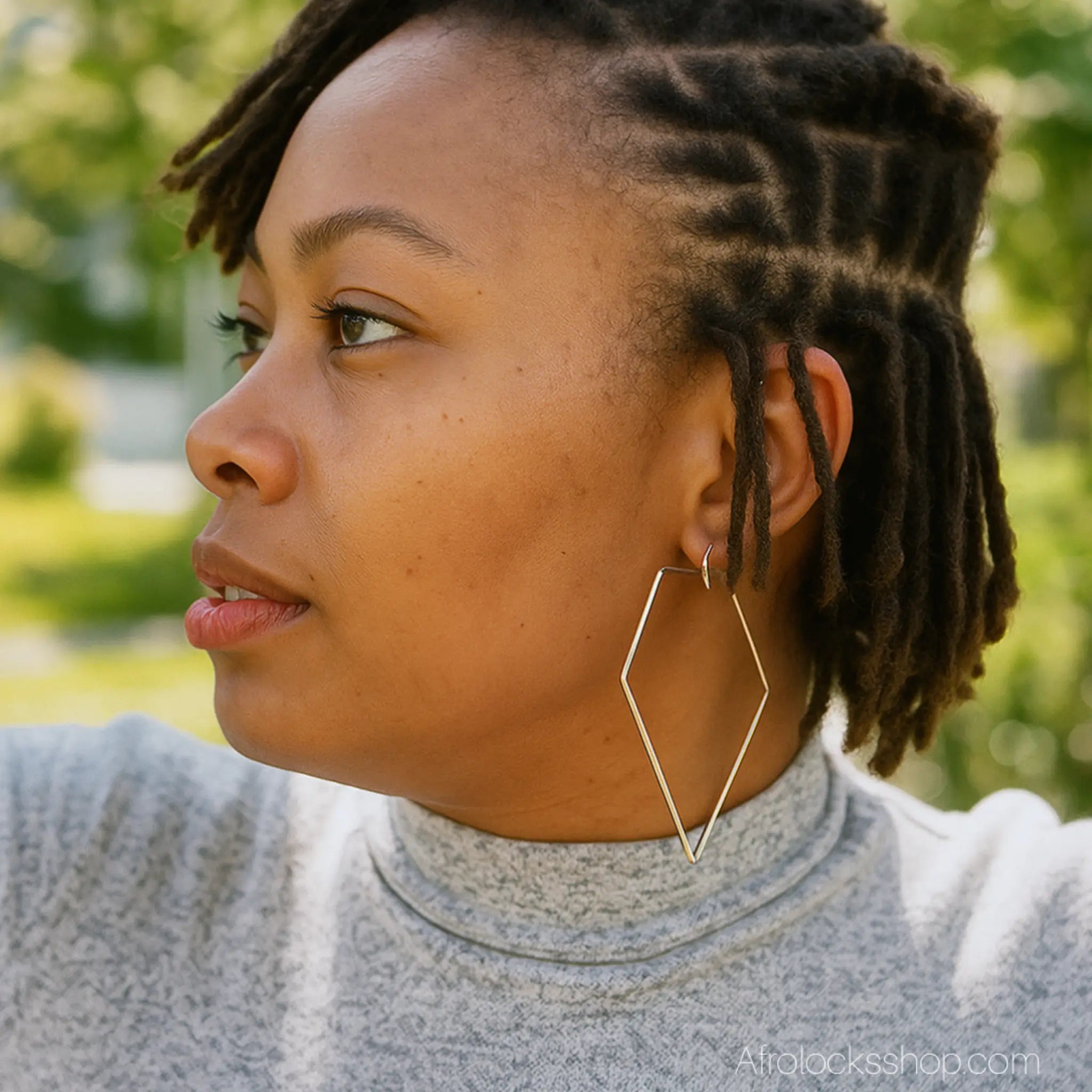 Creoles_hexagonales_acier_inox_couleur_or_2 - Afro Locks Shop