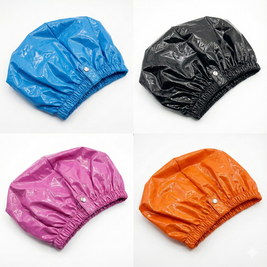 Lot de bonnets de douche couleur pour cheveux tres longs
