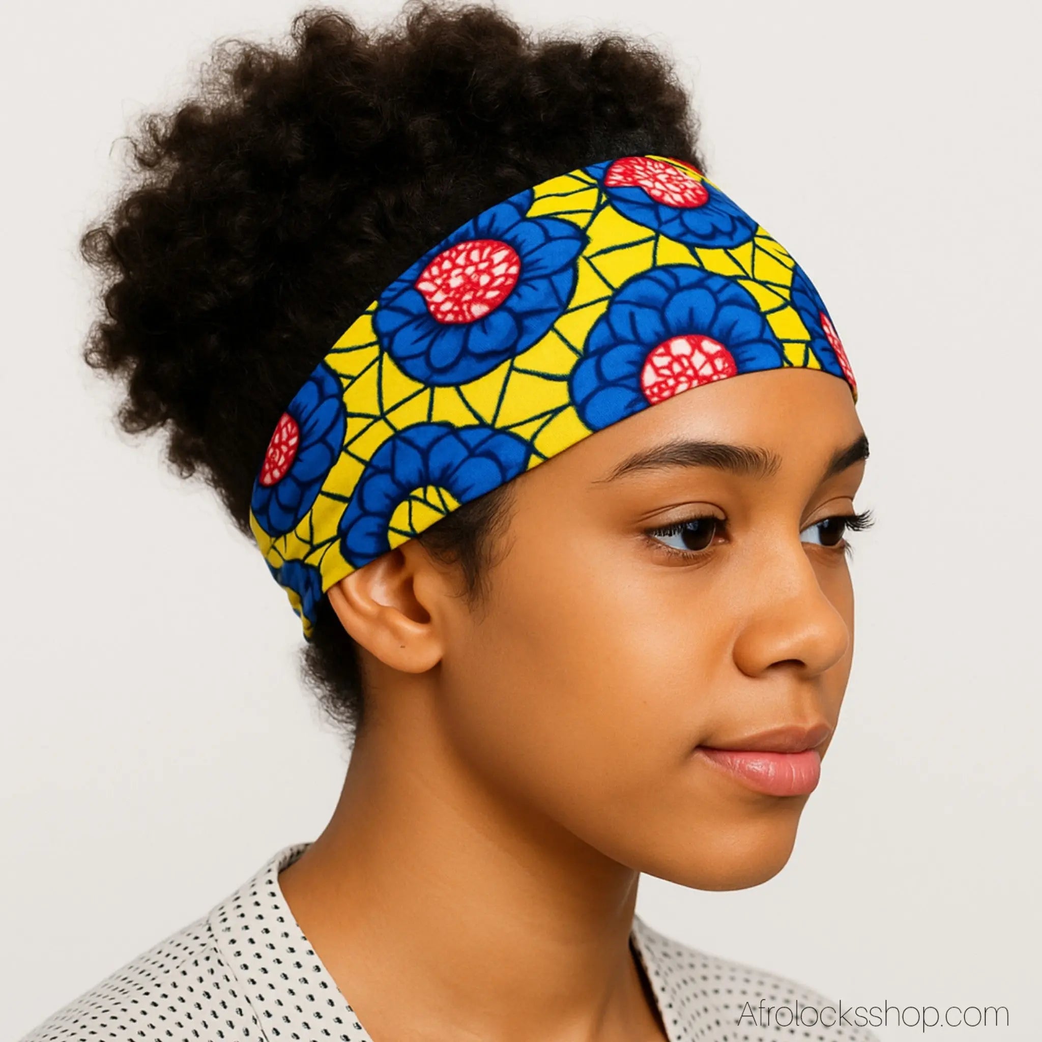 Headband_jaune_stretch_couleur_vibrante_1 - Afro Locks Shop