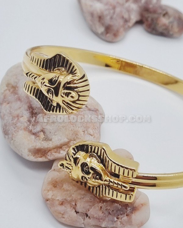 Bracelet manchette bangle Toutankhamon acier inoxydable