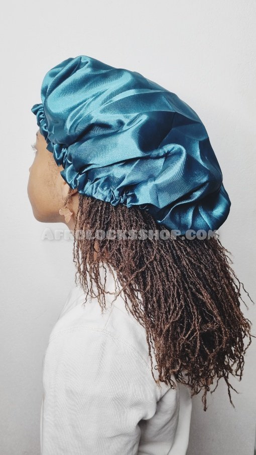 Bonnet de nuit réversible en satin avec lien coulissant ajustable-SQ1182515