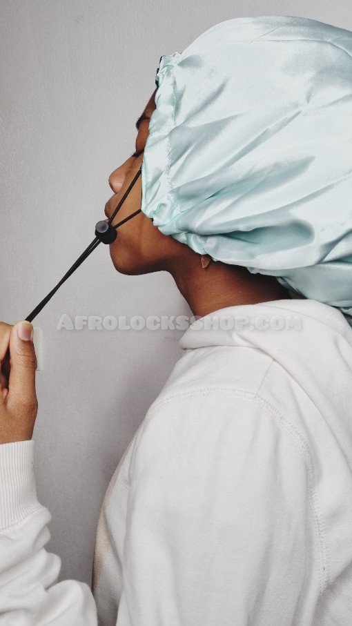 Bonnet de nuit réversible en satin avec lien coulissant ajustable-SQ1182515