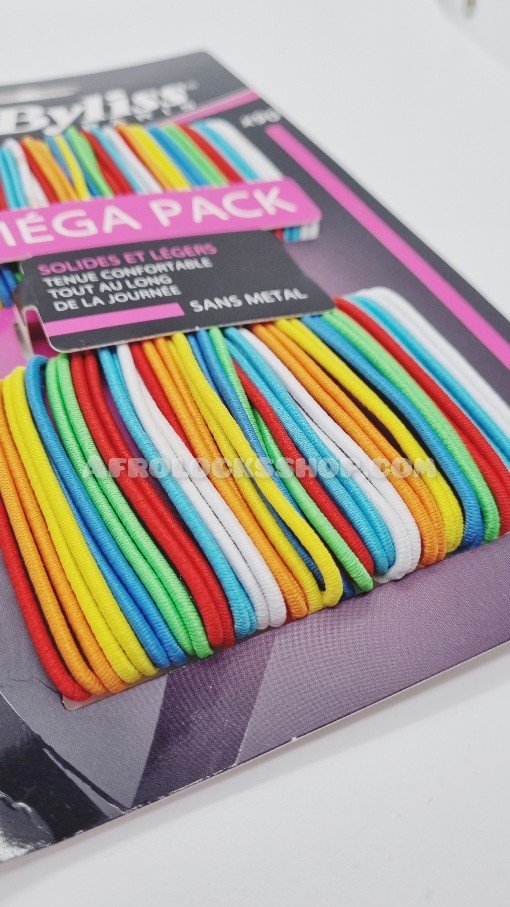 Mega pack de 90 élastiques Babyliss sans métal noir ou multicolore-SQ3620082