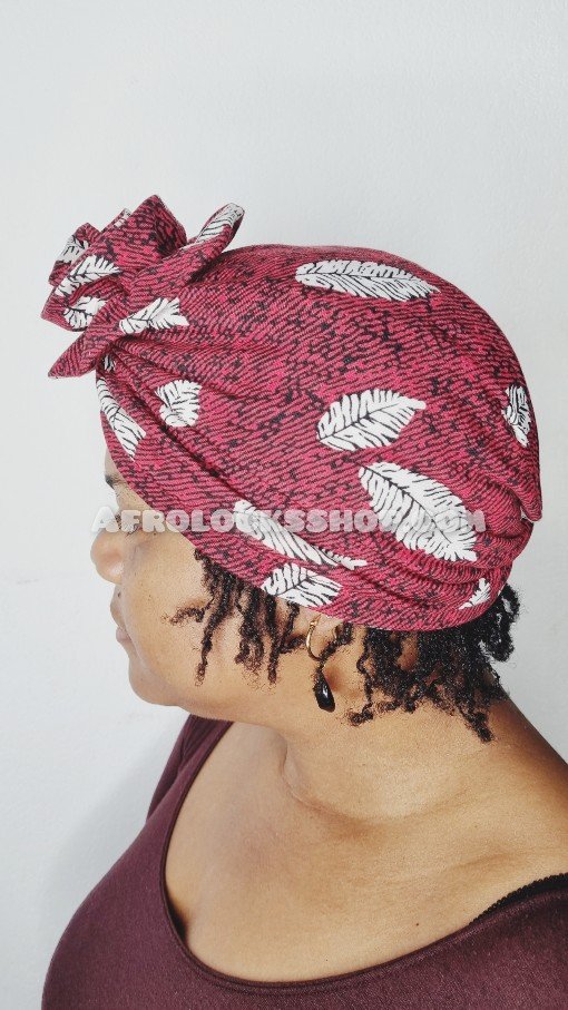 Turban foulard pré attaché d'inspiration africaine avec grande fleur 3D-SQ3465560