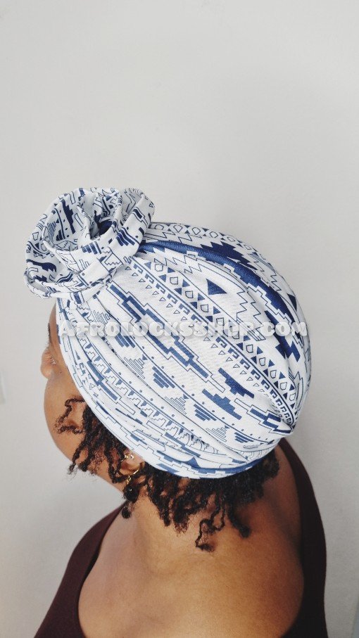 Turban foulard pré attaché d'inspiration africaine avec grande fleur 3D-SQ3465560