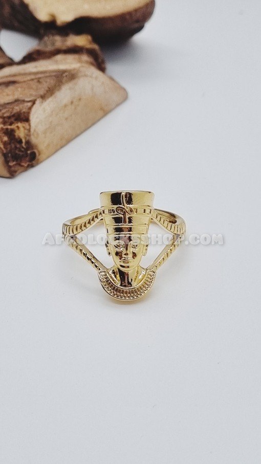 Bijou africain egypte bague acier inoxydable avec effigie de Nefertiti