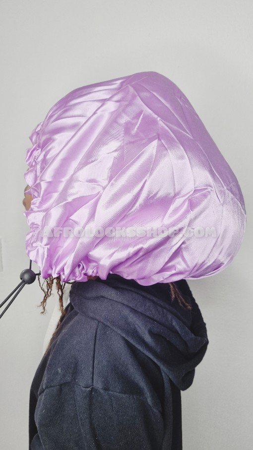 Bonnet de nuit réversible en satin avec lien coulissant ajustable-SQ1182515