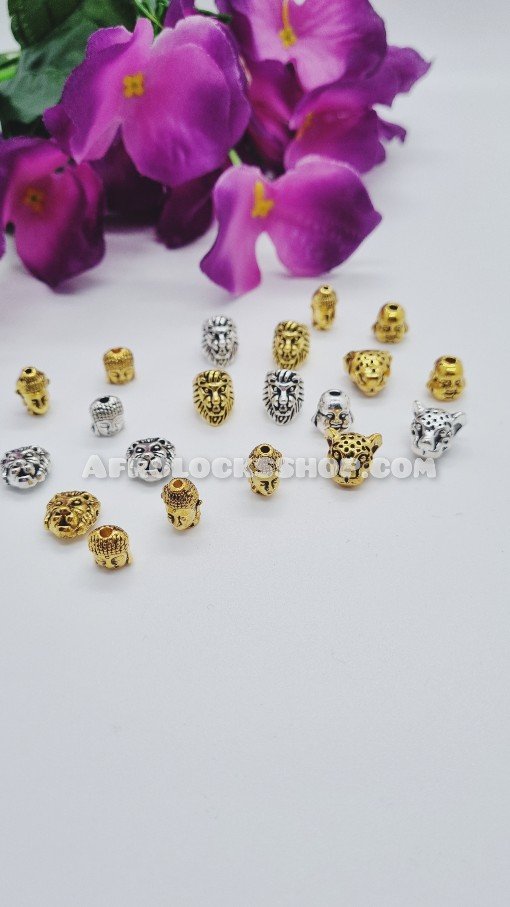 20 x petites perles  lion tigre bouddha