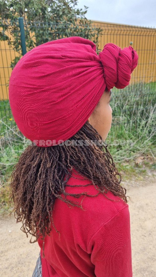 Echarpe longue rouge foulard turban hijab snood cheche headwrap en jersey extensible