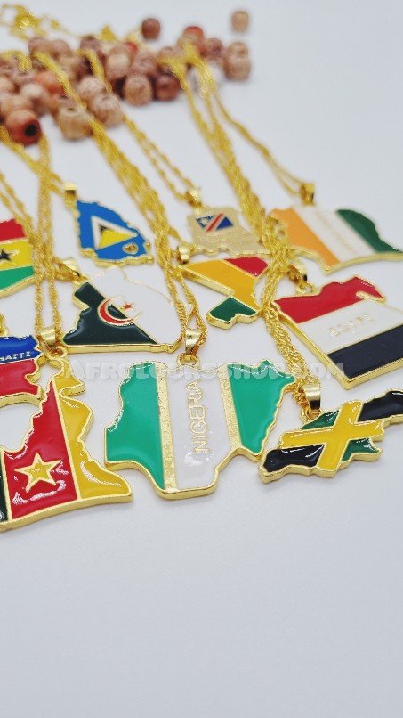 Bijou fantaisie chaîne et pendentif du pays de ton choix-SQ8231364