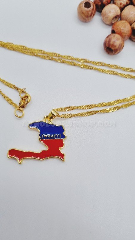 Bijou fantaisie chaîne et pendentif du pays de ton choix-SQ8231364