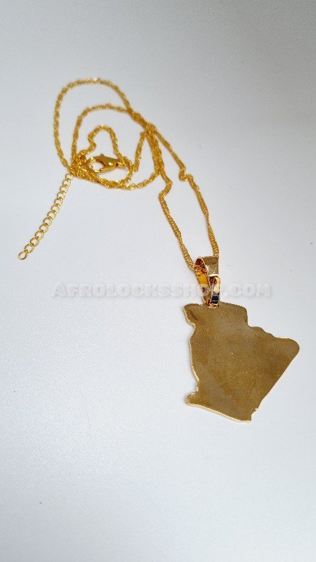 Ensemble chaîne et pendentif Algérie en acier inoxydable