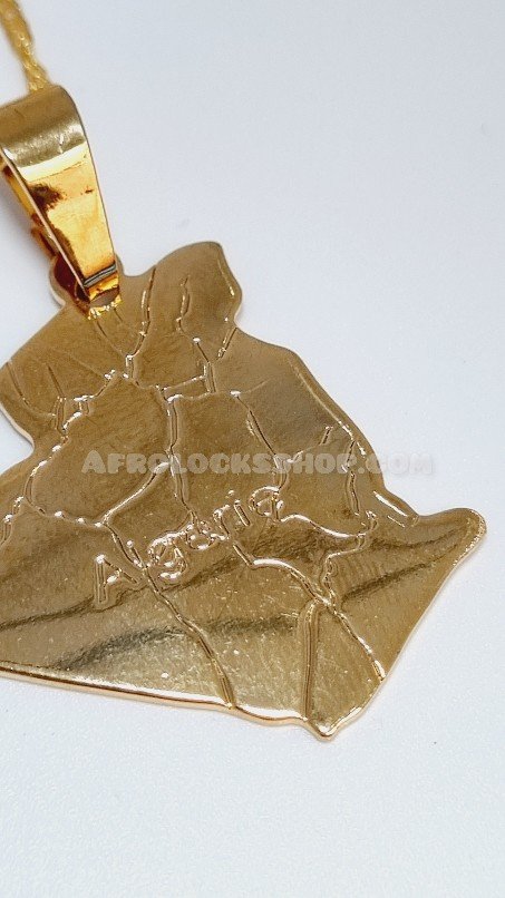 Ensemble chaîne et pendentif Algérie en acier inoxydable