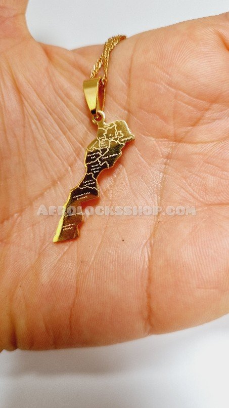 Maroc pendentif et chaîne en acier inoxydable