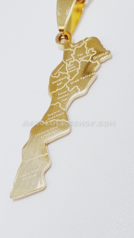Maroc pendentif et chaîne en acier inoxydable