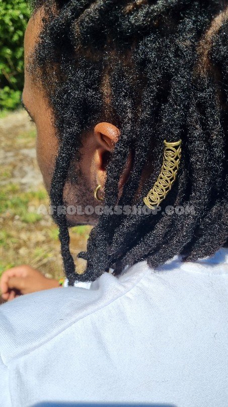 Lot de 2 pcs bagues anneaux longues manchettes pour dreadlocks