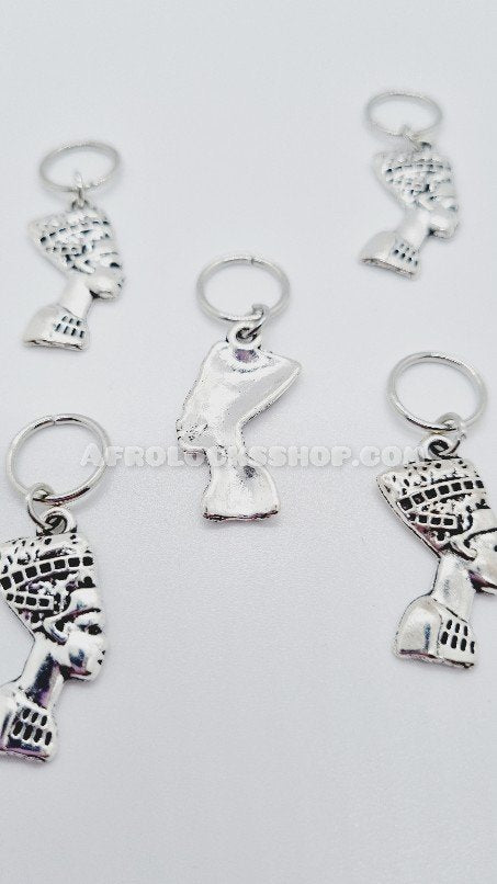 5 x breloques charm Nefertiti spécial cheveux tresses et locs