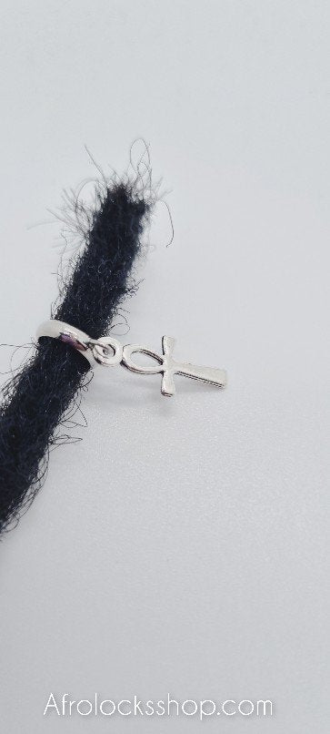 Bague décoration locks et tresses croix egypte