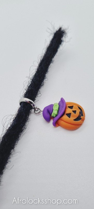 Bijou cheveux citrouille halloween charm